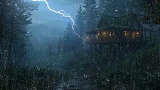 Night Rain at a Quiet Mountain Cabin (No Ads) 🌧️ | Calming Rain Sounds for Sleep & Relaxation