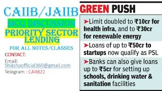 PRIORITY SECTOR LENDING || MCQ DISCUSSION || CAIIB