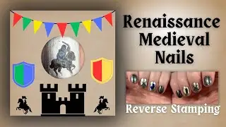 Renaissance Medieval Nails | Reverse Stamping #nailstamping #reversestamping