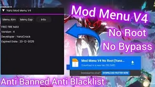 NEW MOD MENU FREE FIRE V4 || NEW UPDATE NO BYPASS ANTI BANNED ANTI BLACKLIST WORK ALL ANDROID