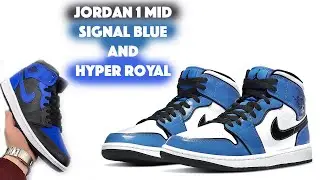 Jordan 1 Mid Signal blue and Hyper royal // распаковка посылки с farfetch