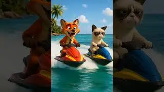 Sprunki Incredibox OC Nick Wilde VS Grumpy Cat Are Riding A  Jet Ski #sprunki