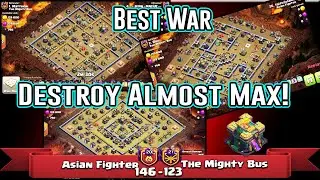 Best War TH14! Destroy Almost Max War Base TH14 - Best War Attack 3 Stars ( Clash of Clans )