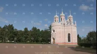 ST PETERSBURG, RUSSIA: Time-lapse of side view of the Cesme (chesma) Church
