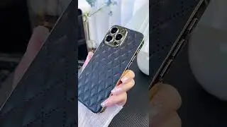 Electroplated PU Leather Rhomboid Pattern Phone Case For iPhone #phonecase #smartphonecase