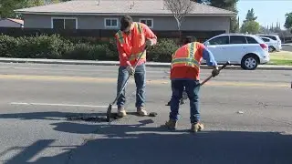 Fresno and Clovis take advantage of dry weather to repair roads