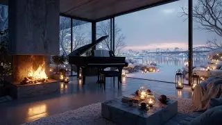Cozy Jazz Piano for Winter Evenings | Relaxing Smooth Jazz Music & Fireplace Ambience