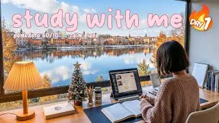 🔥 3-Hour Study With Me ⏳ Pomodoro 60/10 🎹 Calm Piano | 7-DAY STUDY CHALLENGE | Day 1