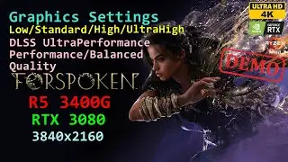 Forspoken Graphics Settings Ultra/Nvidia Dlss/Ray Tracing - Ryzen5 3400G / RTX 3080 / 4K