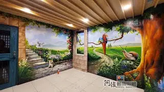 民宿彩繪設計,3D手繪牆畫,TEL:0955-660115