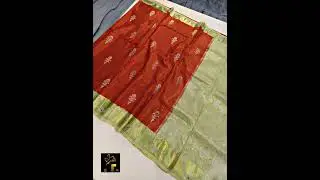 *Banarasi zari weaving alfi Mina flower border design with blouse Price 1499+$hipping