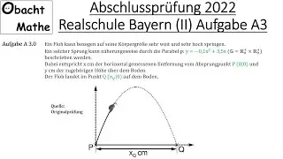 Abschlussprüfung Mathe 2022 Realschule Bayern (Gruppe 2/3) | Aufgabe A3 vorgerechnet | ObachtMathe