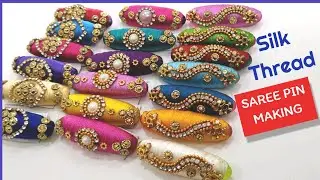 Silk Thread Saree Pin | How to Make Silk thread Saree Pins at Home | Saree Pin Making | #DIYCrafts