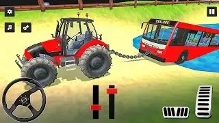 Offroad Tow Tractor Pull Bus Rescue Simulator - Chained Towing Duty - Android Gameplay
