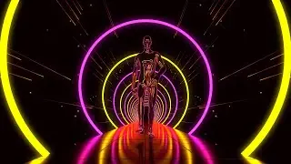 Man Walking in Space Vj Loop Tunnel | No Copyright Background Video | No Copyright Stock Video