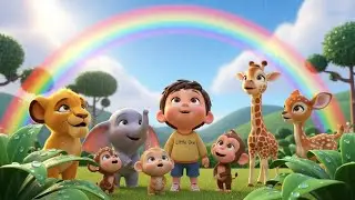 Kids Poem: Magical Jungle Rainbow Adventure with Cute Baby & Animals! 🌈👶😄