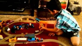 Aidin & Amira  play in Thomas the Train