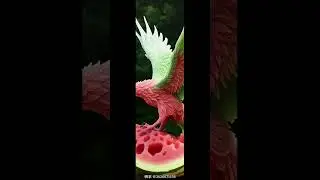 Fruit Carving 🍉 Bird 🍉 Exquisite imagination #fruitcarving #youtubshorts #viral