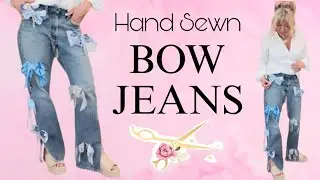 How To Decorate Old Jeans With Scrappy Fabric Bows