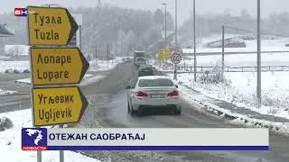 Zbog snijega i susnježice u većini krajeva saobraćaj se odvija otežano