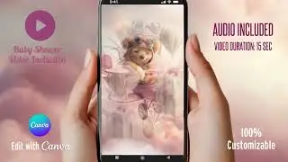 Girl Baby Shower Editable Canva Video Invitation Template