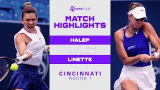Simona Halep vs. Magda Linette | 2021 Cincinnati Round 1 | WTA Match Highlights