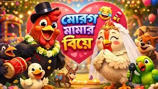 মোরগ মামার বিয়ে 😂🐔 | Funny Animal Wedding Song | Bangla Kids Cartoon