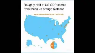 GDP of the United States, split in half! #map #countries #usa #gdp #youtubeshorts
