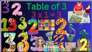 Table of 3 | Rhythmic table of 3 | Learn Multiplication Table of 3 x 1 = 3 | Times Tables Practice