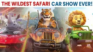 Wild Safari Animal Car Race! 🐘🚗 Funny Animal Car Show for Kids