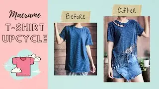 Macrame tutorial - T-shirt up-cycle - Easy DIY