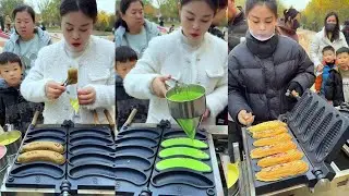 A talented chef!🥰Word skewer cake | Gold coin cake 🥳 #streetfood #satisfying #satisfyingvideo