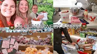 Strawberry Picking, Christmas Shopping, Summer Fruit & Baking! VLOGMAS 2025 DAYS 22-24 + 25 SNIPPETS