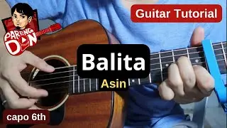 BALITA Guitar Tutorial plucking & chords |  ASIN (capo 6)