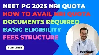 NEET PG 2025 : How to Avail NRI Quota & Documents Required, Budget#neetpg2025#nri
