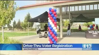 Drive-Thru Voter Registration Event Held In Sacramento