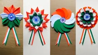 4 independence day badge making|indian tricolour badge making|indian flag badge|@Rudiartcraftlover