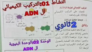 النشاط01:التركيب الكيميائي لل ADN/الوحدة 02:الوحدة البنيوية لل ADNثانية ثانوي