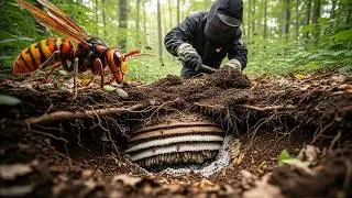 Hornet Mega Nest Beneath Bamboo &ndash; Extreme Excavation Turns into Attack
