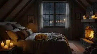 Calming Music For Stressed Cats and People with Anxiety. Soothing Music with Purring and Rain!