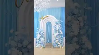 Blue Rose White Orchid Floral Row KT Board Wedding Backdrop Event Supplies #diy #wedding #flowers