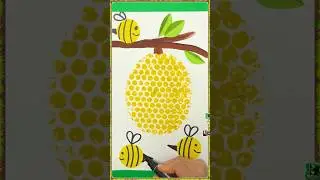 ✨ How to draw a HONEYCOMB with BUBBLE WRAP! #shorts #kids
