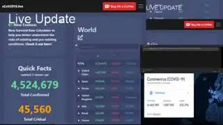 LIVE Coronavirus Pandemic: Real Time Counter, World Map, News 😒😒😒