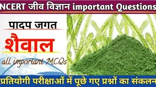 पादप जगत //  शैवाल (Algae)  // all most important 100  MCQs // Biology GK