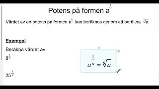 Matematik nivå 1b: Potenser med negativa och rationella exponenter