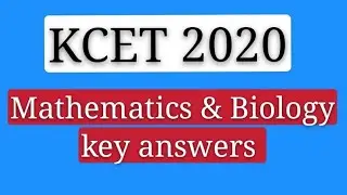 KCET mathematics key answers 2020