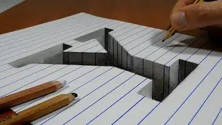 Draw a Letter Y Hole on Line Paper   3D Trick Art