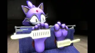 Blaze the Cat Tickled on Her Feet