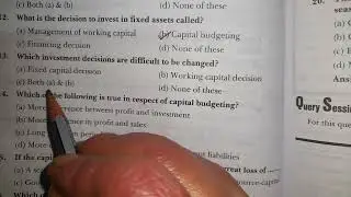 multiple choice questions of fixed and working capital