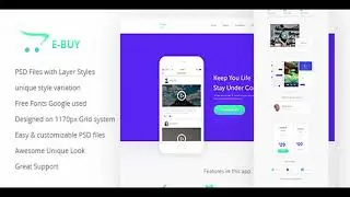 E-Buy Apps Landing PSD Template | Themeforest Website Templates and Themes